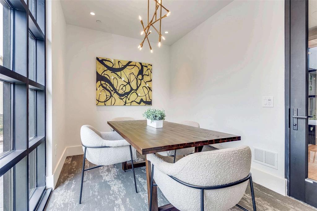 4020 McEwen Road, Unit 9123 Farmers Branch, TX 75244 - Photo 18 of 20 Dining area featuring a chandelier and recessed lighting