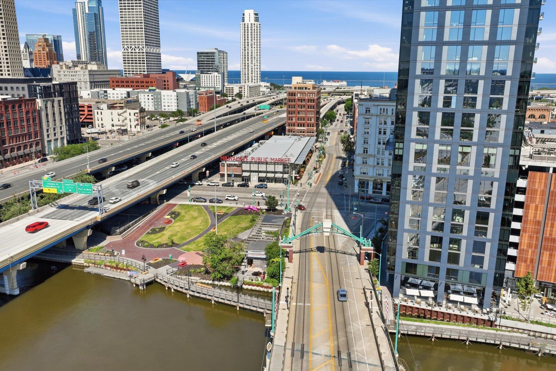 106 West Seeboth Street, Unit 920 Milwaukee, WI 53204 - Photo 49 of 51 Unbeatable downtown location just steps from the RiverWalk, Third Ward, Milwaukee Public Market, dining, shopping, and entertainment.