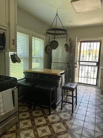 a living room with a couch and a table
