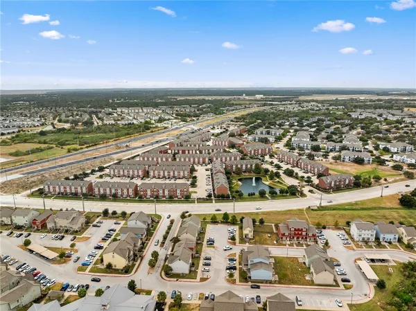 an aerial view of a building