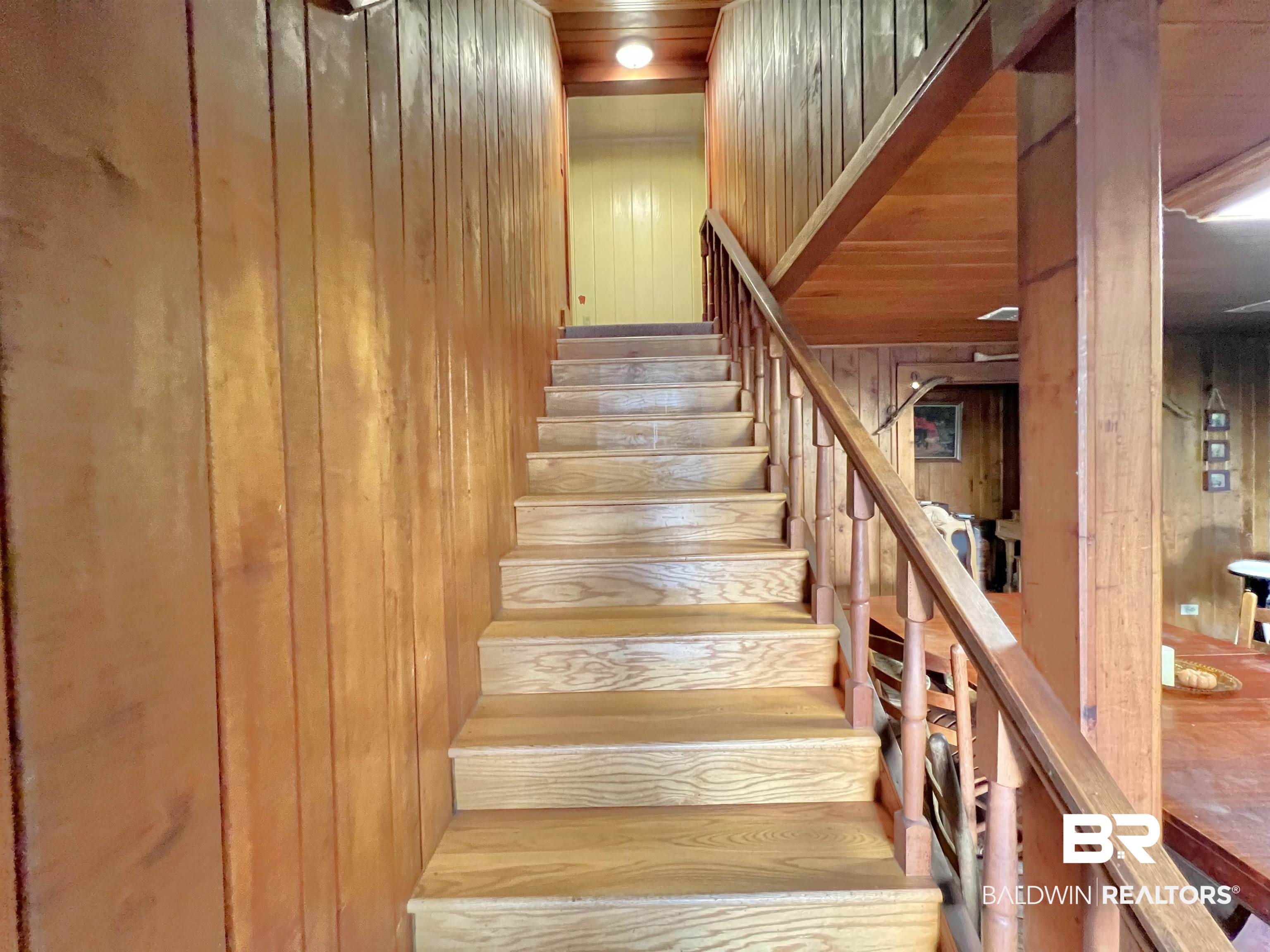 10283 Appleton Road Brewton, AL 36426 - Photo 16 of 18 Stairs featuring wooden walls