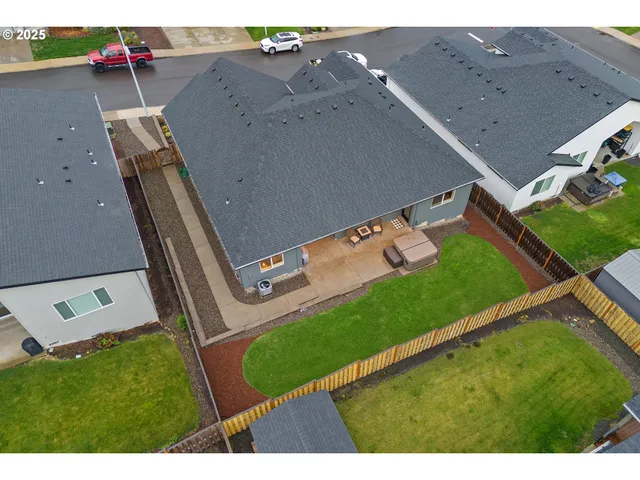 an aerial view of multiple house