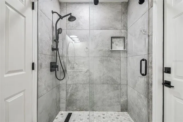 a bathroom with a shower