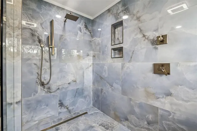 a bathroom with a shower