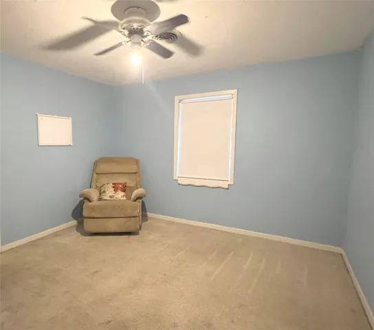 a room with table and window