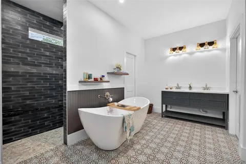 a bathroom with a shower