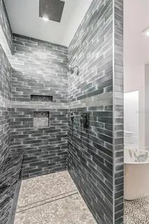 a bathroom with a shower