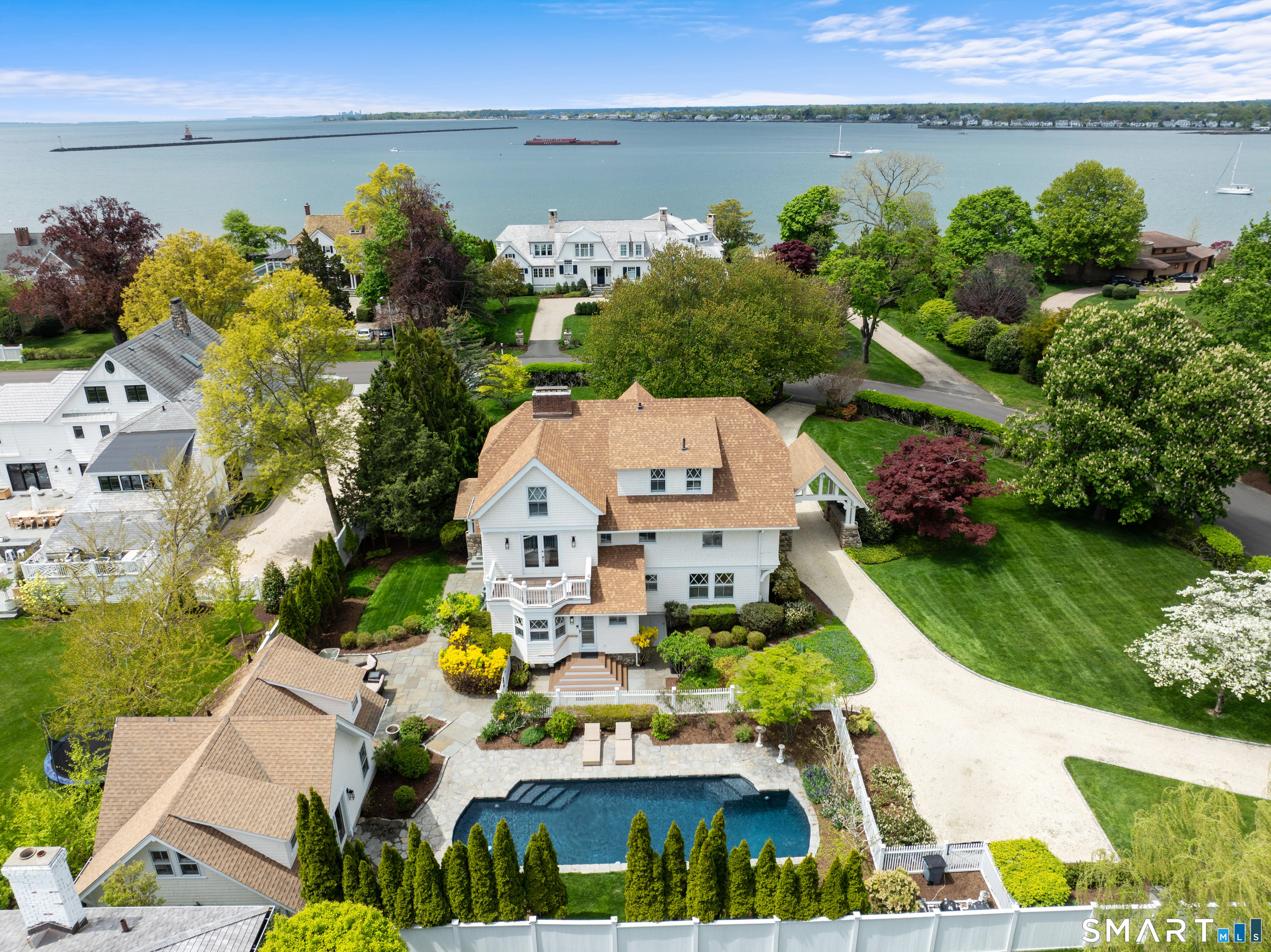 40 Rogers Road Stamford, CT 06902 - Photo 1 of 40 an aerial view of house with yard swimming pool and outdoor seating