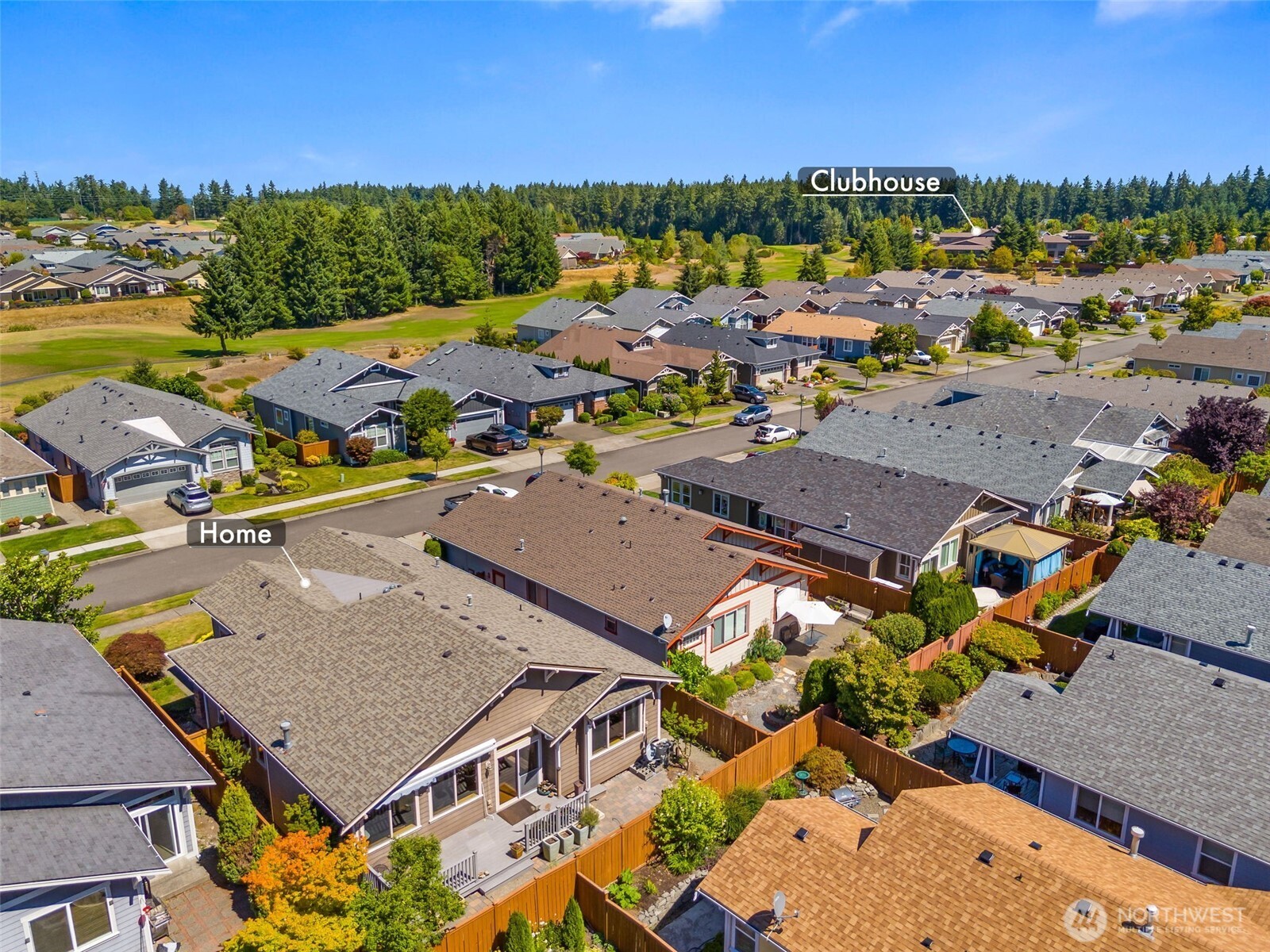 8650 Bainbridge Loop Northeast Lacey, WA 98516 - Photo 30 of 34 an aerial view of residential houses with outdoor space