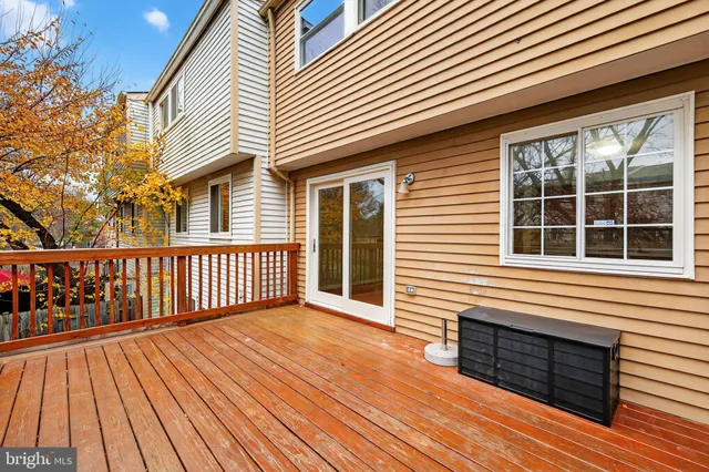 a view of a wooden deck