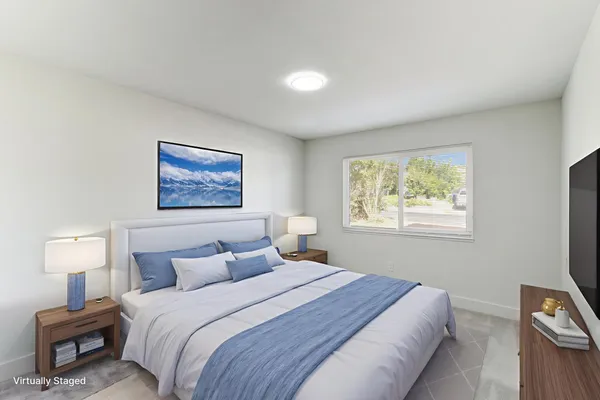 an empty room with a window