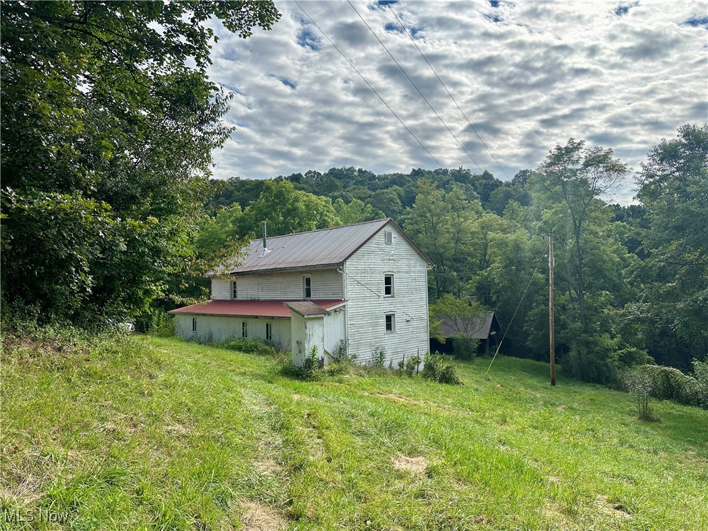 200 Frakes Road Lower Salem, OH 45745 - Photo 1 of 50 View of home's exterior with a metal roof, a yard, and a view of trees