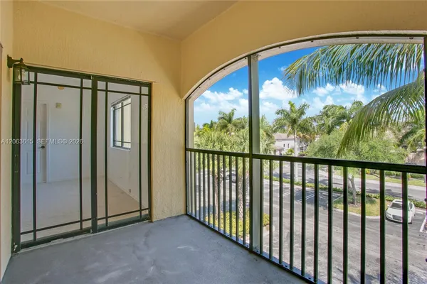 a view of a balcony