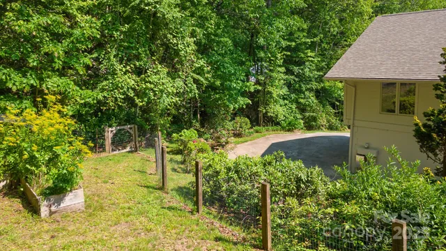 a outdoor space with lots of trees in the background