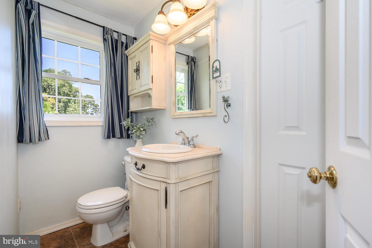 8000 Bozman Neavitt Road St. Michaels, MD 21663 - Photo 38 of 57 a bathroom with a sink a toilet and a mirror