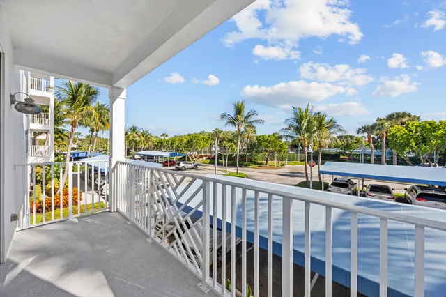 a view of a balcony with city view