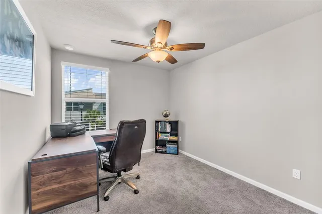 a view of workspace with fan