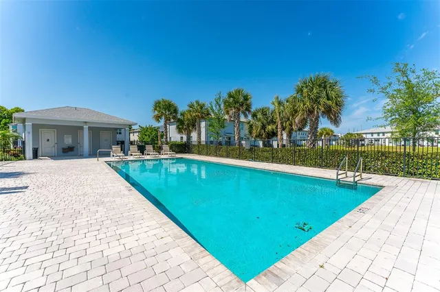 a view of swimming pool with garden