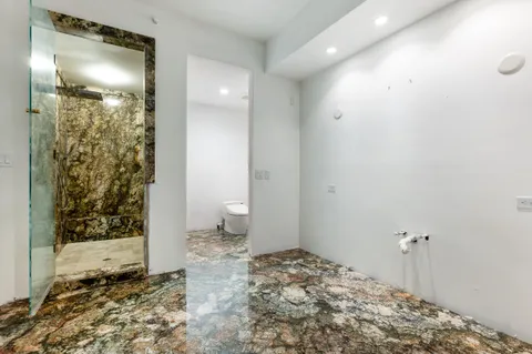 an empty room with closet