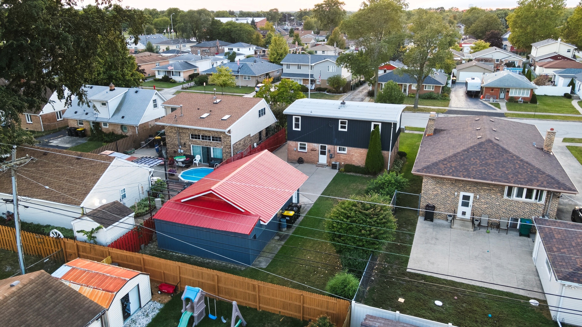 11013 Menard Avenue Chicago Ridge, IL 60415 - Photo 36 of 40 an aerial view of a houses with a city view
