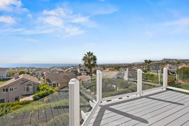 a view of a balcony with city view
