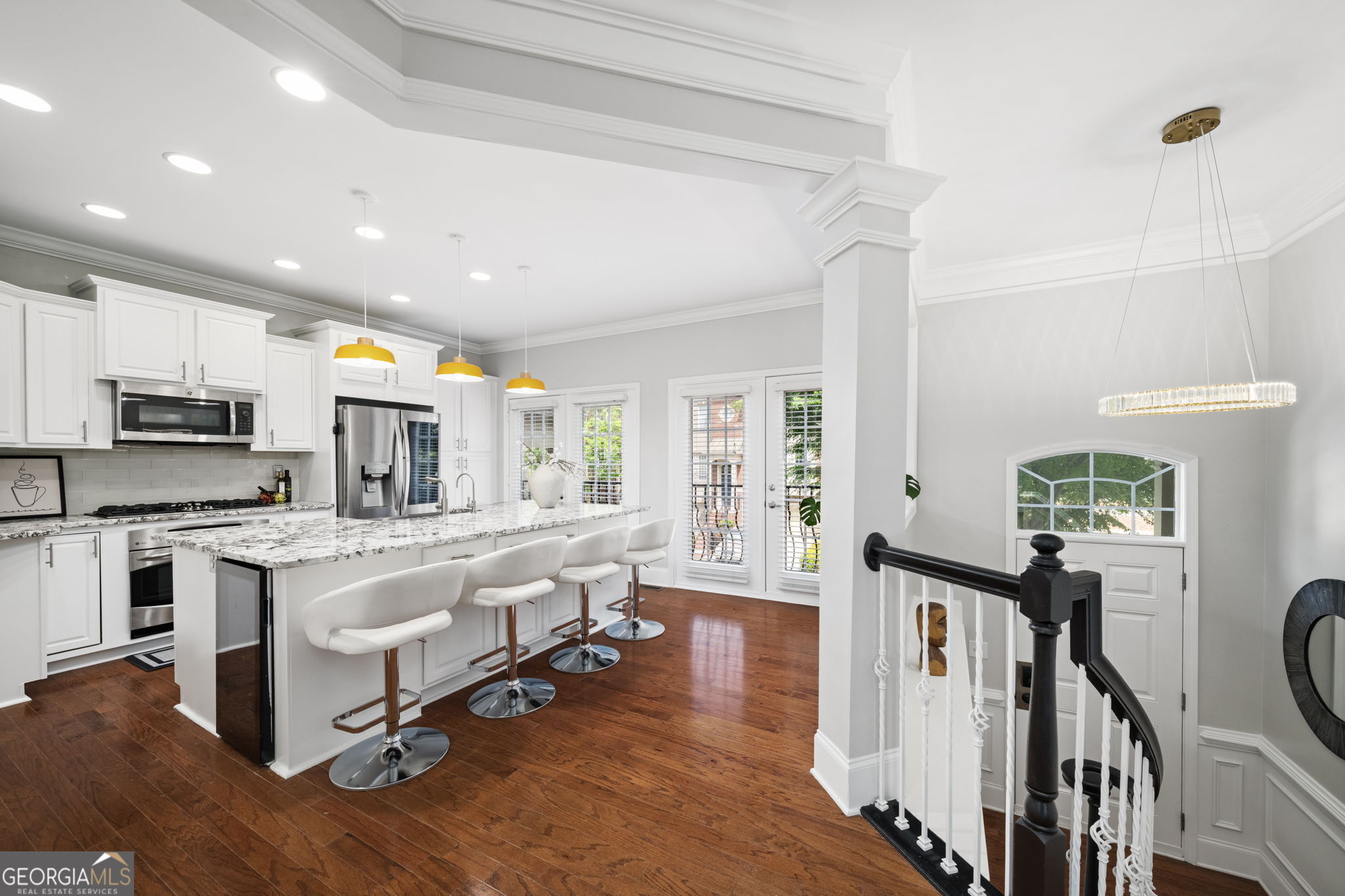2872 Overlook Way Northeast Atlanta, GA 30324 - Photo 6 of 43 a living room with stainless steel appliances granite countertop furniture and a kitchen view