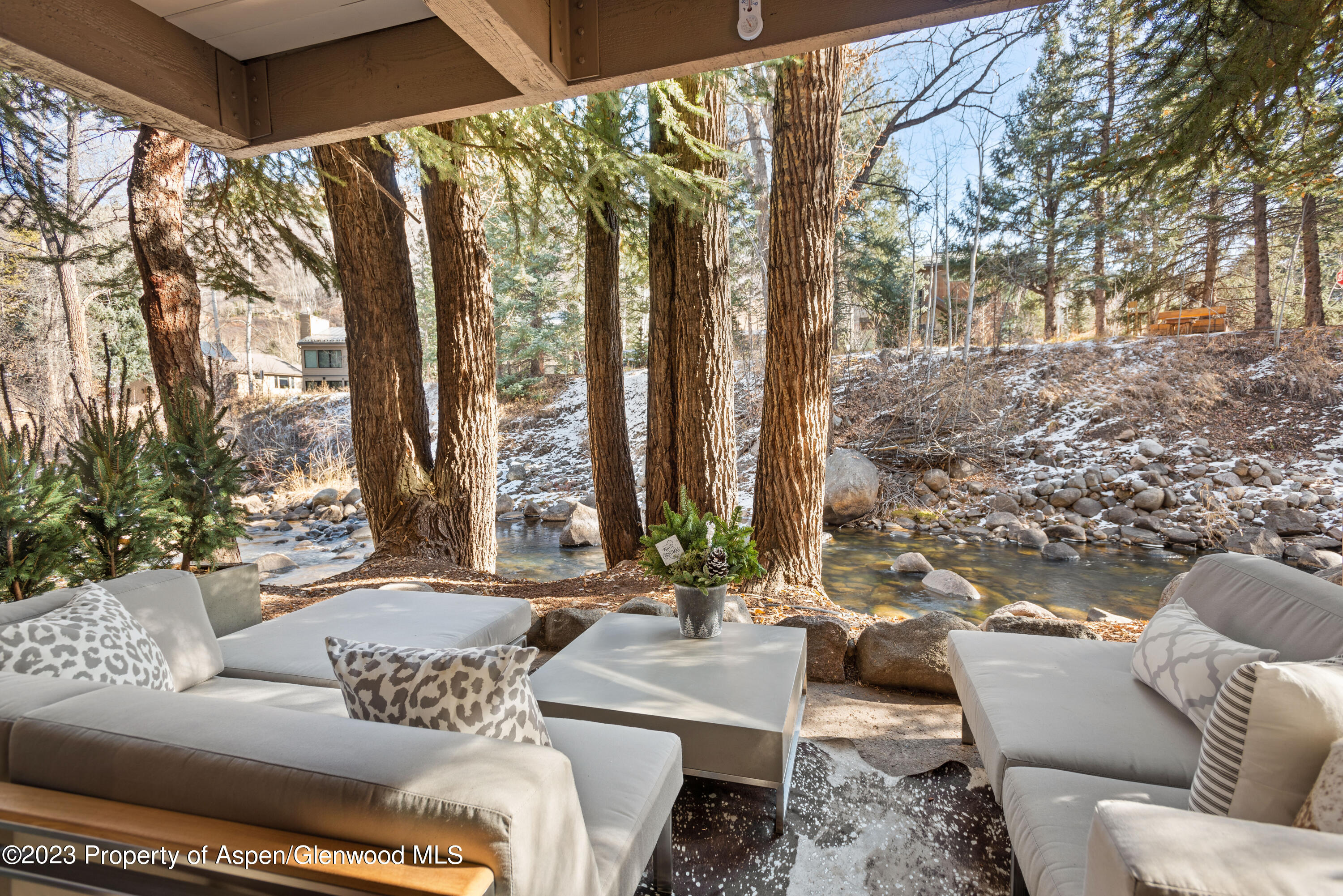 1034 East Cooper Avenue, Unit 4A Aspen, CO 81611 - Photo 11 of 22 Views of River from Patio
