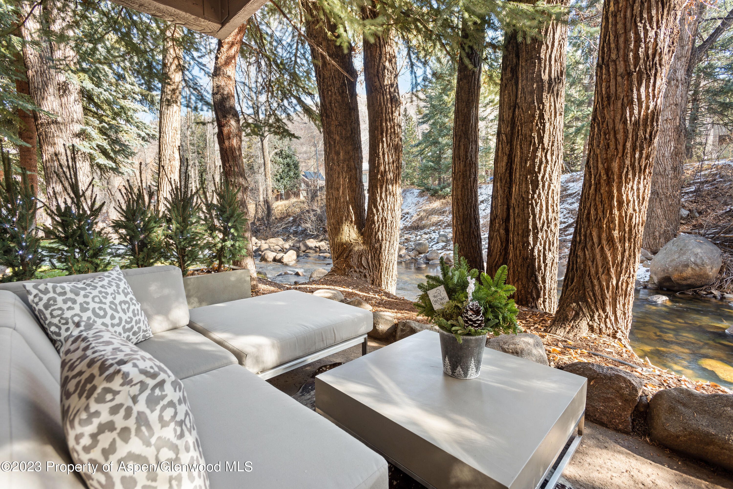 1034 East Cooper Avenue, Unit 4A Aspen, CO 81611 - Photo 10 of 22 Private Patio on the River