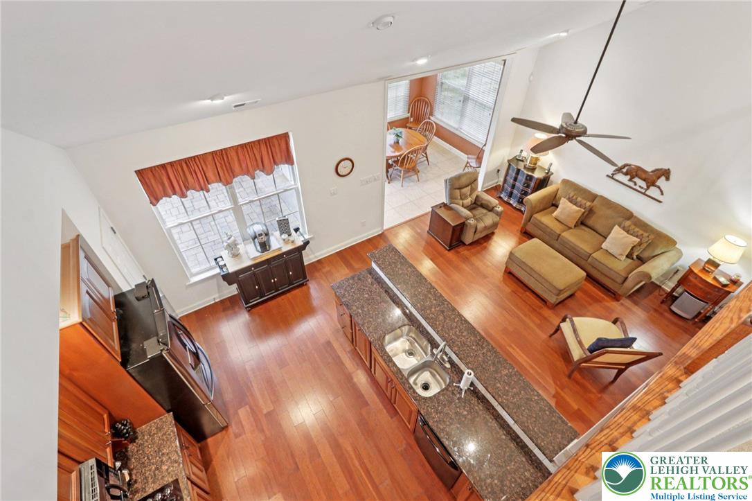 2076 Kingsview Road Lower Macungie Township, PA 18062 - Photo 18 of 53 Birds eye view from second floor overlooking kitchen and FR