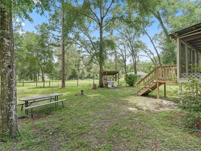 a view of a park with slide