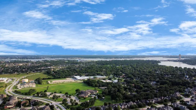 an aerial view of a city
