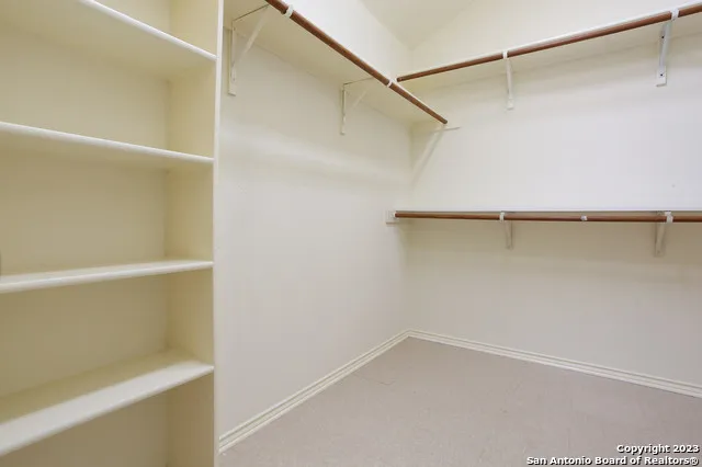 a view of small space with racks on the wall