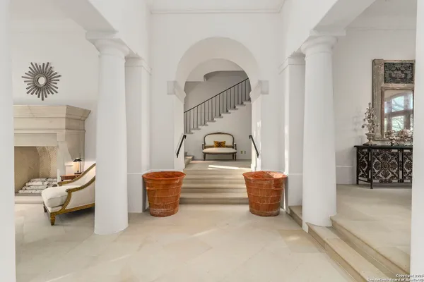 a living room with furniture