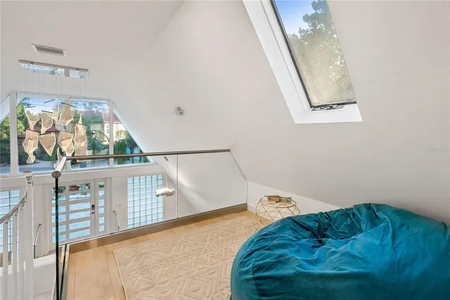 a view of a two chairs in patio