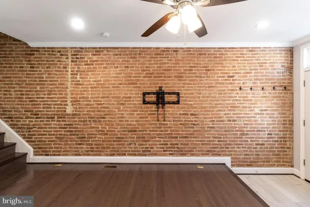a view of a brick wall