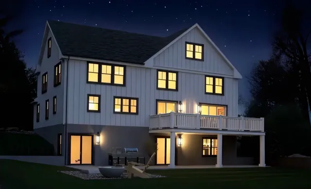 a front view of a building