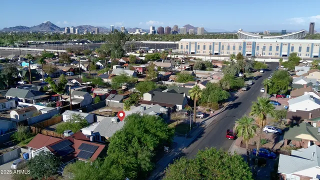 an aerial view of multiple house