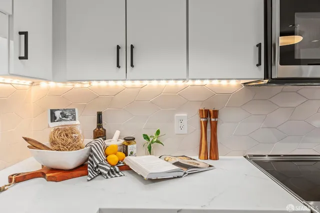 a living room with furniture