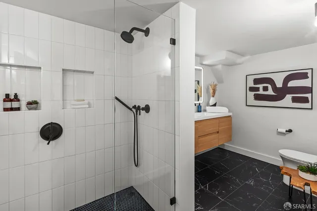 a bathroom with a shower