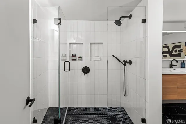 a bathroom with a shower