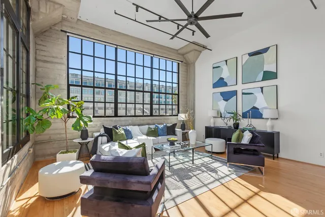 a living room with furniture