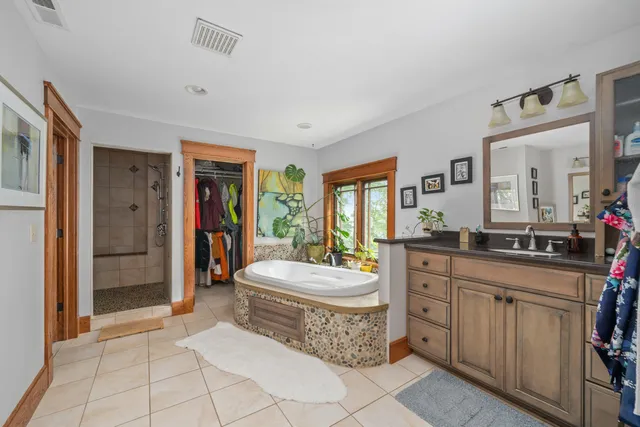 a bathroom with a shower