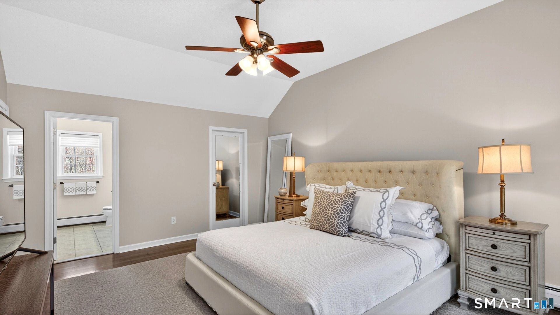 389 Huckleberry Hill Road Avon, CT 06001 - Photo 18 of 35 Spacious primary bedroom with ensuite full bath and large walk in closet.