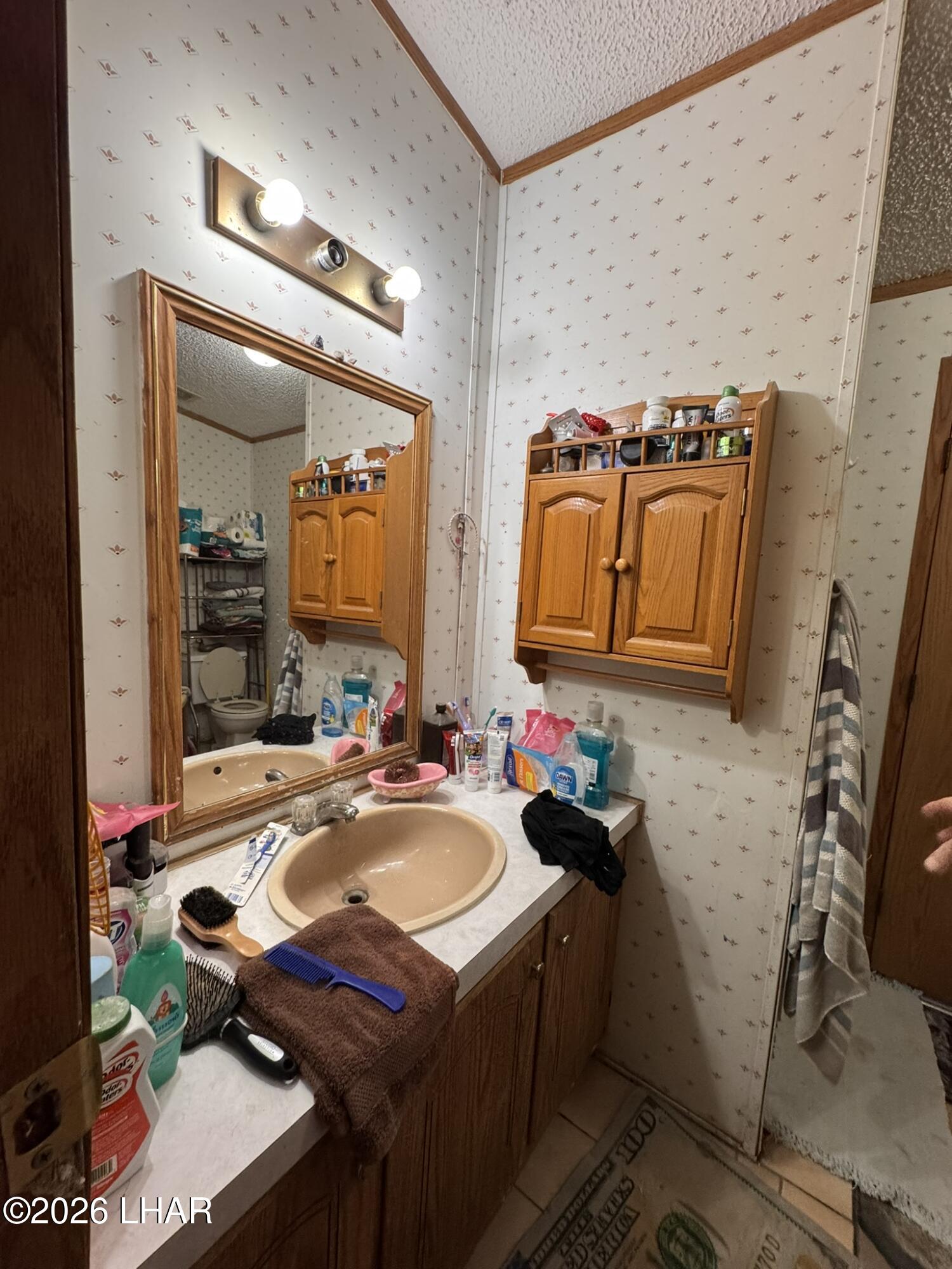 69896 Salome Road Salome, AZ 85348 - Photo 7 of 19 a bathroom with a sink mirror and vanity
