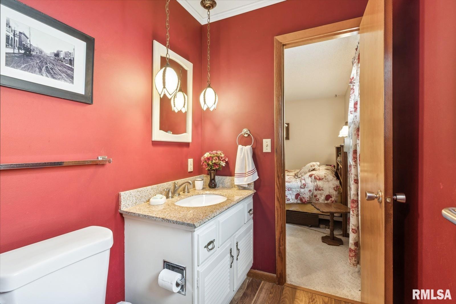 1825 5th Avenue South Clinton, IA 52732 - Photo 16 of 34 a bathroom with a sink vanity and a toilet
