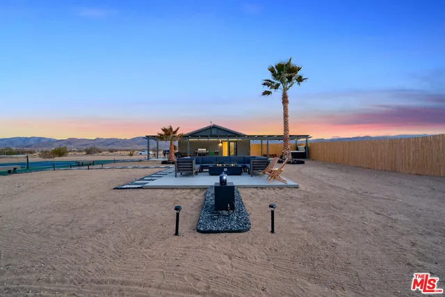 a view of a lake with a terrace