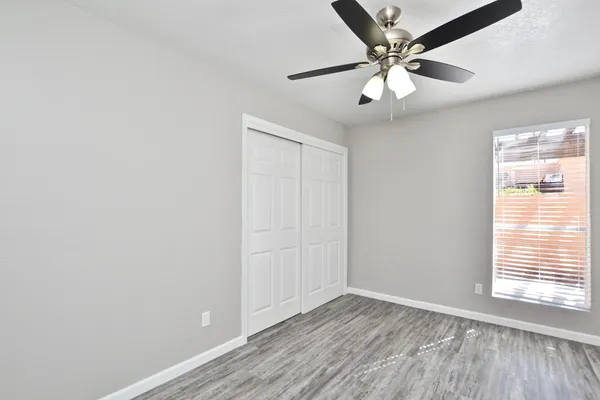 a view of small space with racks on the wall