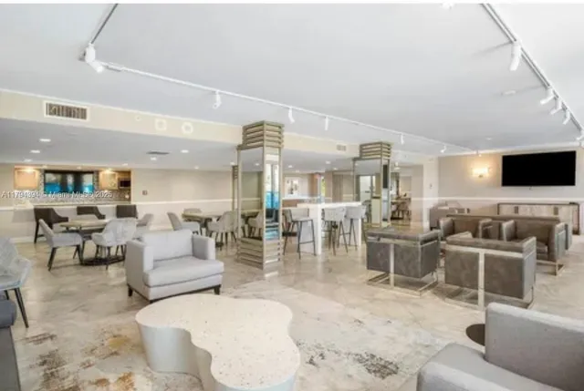 a view of a dining area with furniture