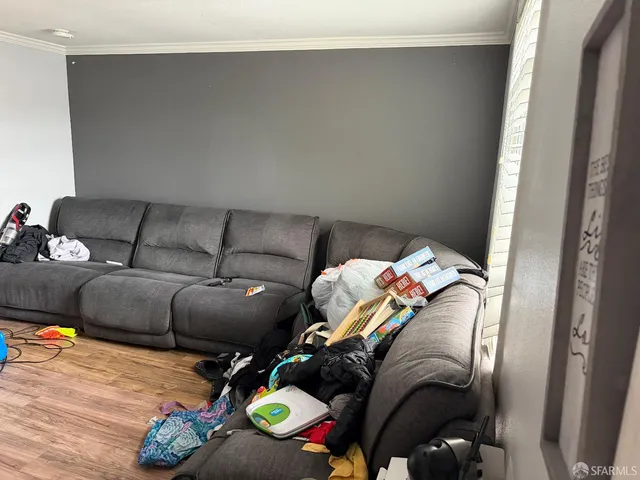 a living room with furniture and a couch