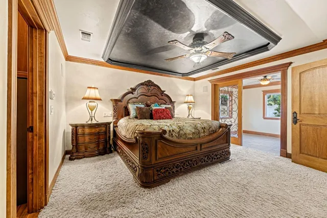a view of a livingroom with wooden floor